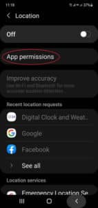 App Location Permissions