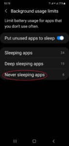 Control Sleeping Apps on Android