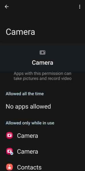 Camera Privacy Settings
