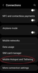 Android Settings - Connection