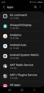 Disable android app apps
