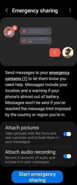 emergency sos android
