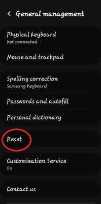 reset network settings on android