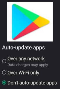 turn off android app updates