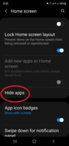 Hide Android Apps - Home Screen