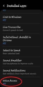 Voice Access Spoken Commands