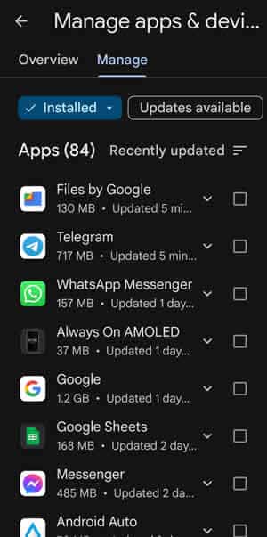 automatic app updates on android