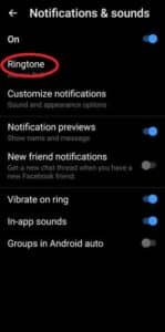 Touch on Ringtone to select notification sound