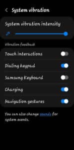 Change the system vibration on Android