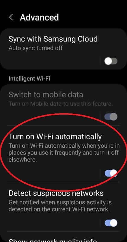 how to turn on wi-fi automatically